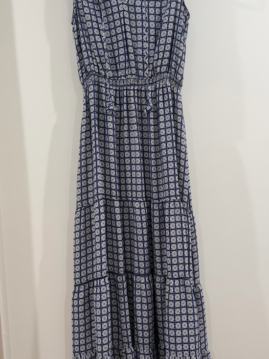 Max Studio Dresses & Skirts - Max Studio Navy and White Printed Tiered Maxi Dress